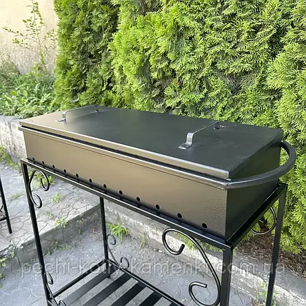 Кришка на мангал 12 шампурів 2 мм 81х32 см, фото 1