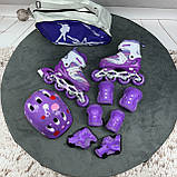 Набір Combo S (28-33) М (35-38), ролики для дітей з регулюванням розміру, роликові ковзани, ролики для дітей, фото 5