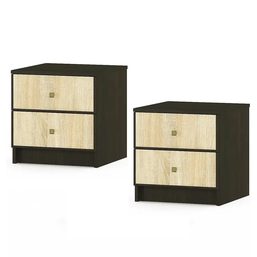 Комплект 2шт Сучасна приліжкова тумба з двома шухлядами 45 см в спальню модерн Фантазія Мебель Сервіс