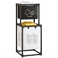 Кошик для білизни у ванну на 2 відділення 97х44х31 см / Дворівневий кошик для білизни (17059)