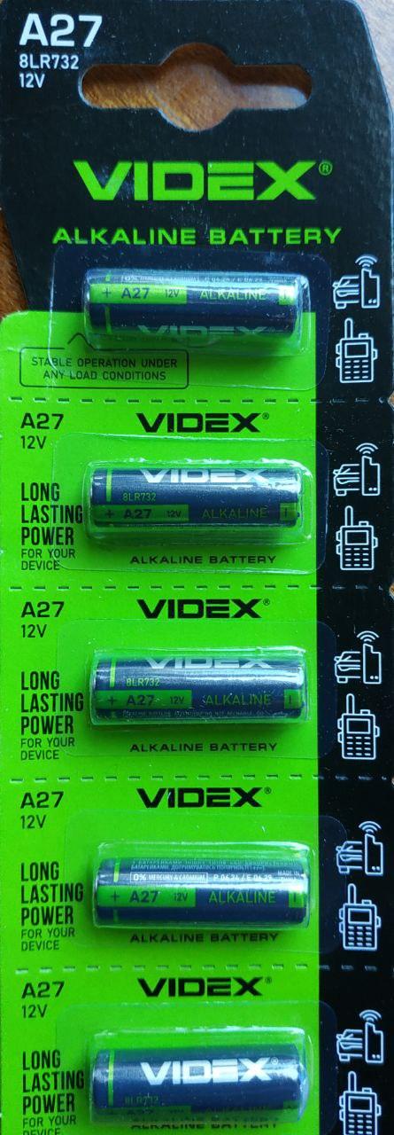 Батарейка лужна Videx А27 5 pcs blister card