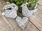 Великодній набор іграшок "Кролик, птичка, сердечко", Н-9 -10 см, для віночка, декор на Великдень,, фото 3