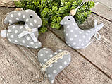 Великодній набор іграшок "Кролик, птичка, сердечко", Н-9 -10 см, для віночка, декор на Великдень,, фото 5
