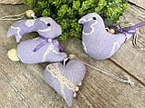 Великодній набор іграшок "Кролик, птичка, сердечко", Н-9 -10 см, для віночка, декор на Великдень,, фото 7
