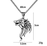 Ланцюжок з кулоном ВОВК для чоловіків та жінок у готичному стилі Y2K сріблястий, фото 4