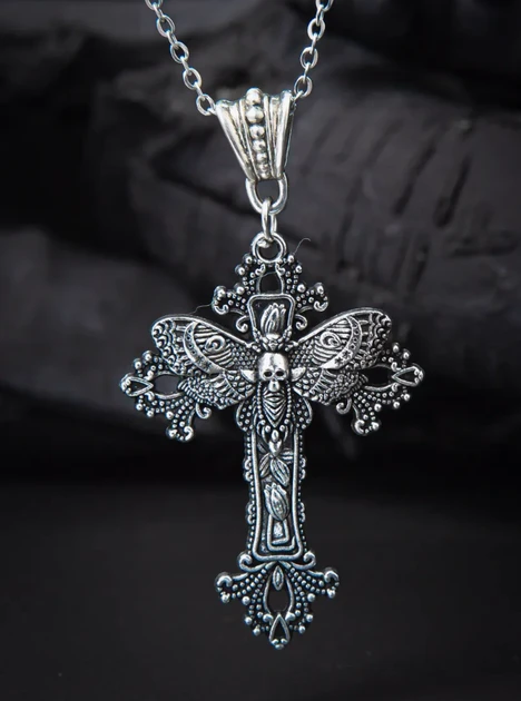 Ланцюжок Fashion Jewelry з кулоном хрест метелик бражник Мертва голова в корейському готичному стилі y2k