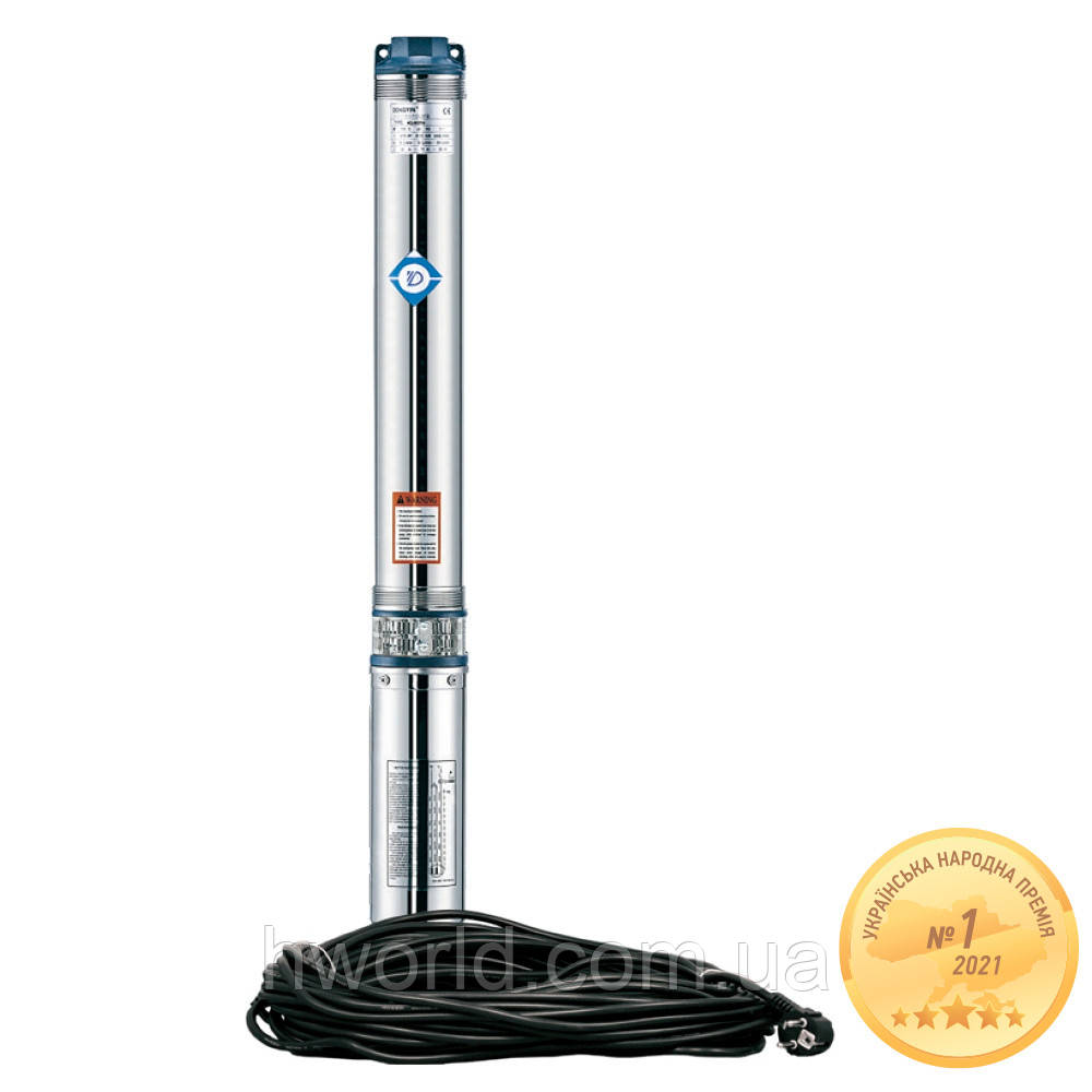 Насос відцентровий 0.55кВт H 65(49)м Q 45(30)л/хв Ø80мм 35м кабелю mid AQUATICA 3QJED2-15-0.55 (778402), фото 1