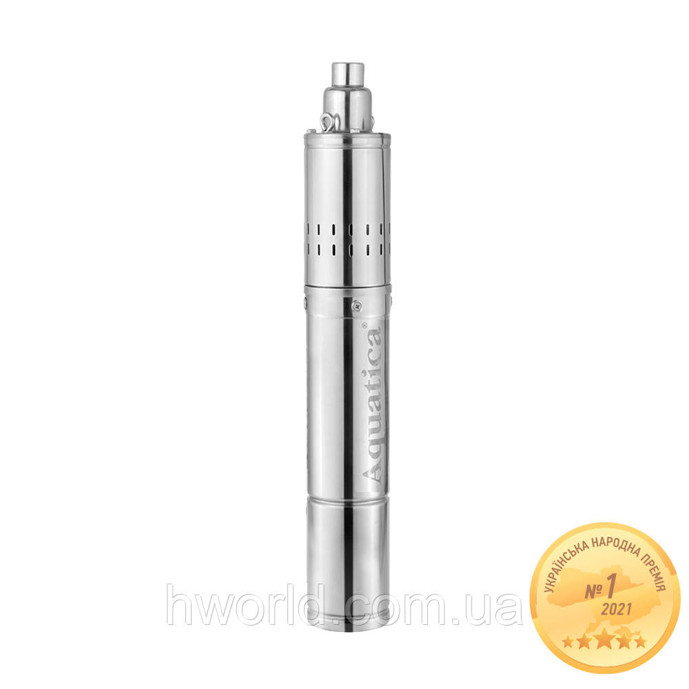 Насос шнековий 0.5кВт H 107(34)м Q 40(30)л/хв Ø96мм 10м кабелю AQUATICA 4QGDM1.8-50-0.5 (778212), фото 1