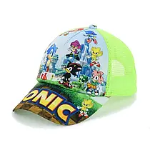 Дитяча кепка з героями Sonic - бейсболка з принтом Сонік для хлопчика, розмір 54 см, літня сітчаста кепка