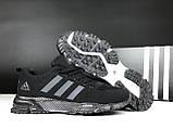 Чоловічі кросівки Adidas Marathon TR сіточка стильні повсякденні чорні, фото 8