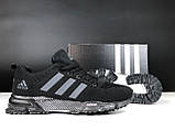 Чоловічі кросівки Adidas Marathon TR сіточка стильні повсякденні чорні, фото 5
