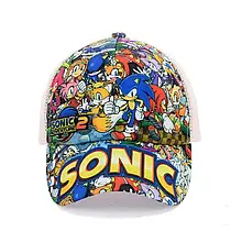 Дитяча кепка з героями Sonic - бейсболка з принтом Сонік для хлопчика, розмір 54 см, літня сітчаста кепка