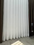 Тюль з вишитим низом на бамбуковій основі. Колір: молочний, фото 3