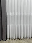 Ціна за 2.6 м! Тюль на бамбуковій основі зі смужками. Колір: білий, фото 3