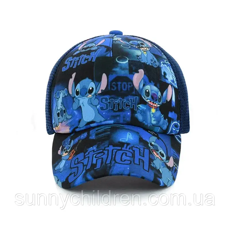 Дитяча кепка Stitch - бейсболка з принтом Ліло і Стіч, літня сітчаста, розмір 54 см
