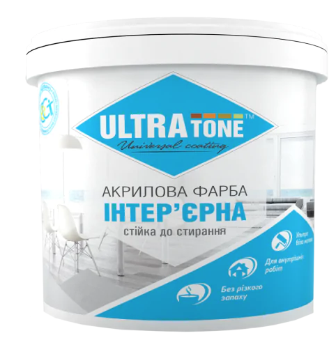 Акрилова фарба інтер'єрна "Ultratone" стійка до стирання, фото 1