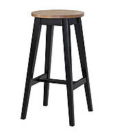 Табурет барний круглий РПМК Чорний/рустік тверде сидіння
