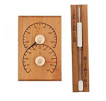 Набір термогігрометр + пісочний годинник Rento термовільха для лазні та сауни