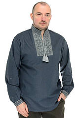 Чоловіча вишиванка льон "Модерн" колір сірий