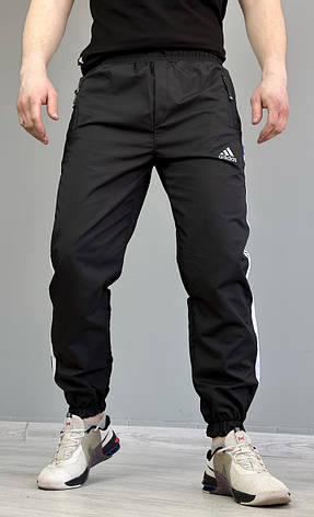 Спортивні штани Adidas чоловічі адіас чорні спортивні штани з лампасами, фото 3