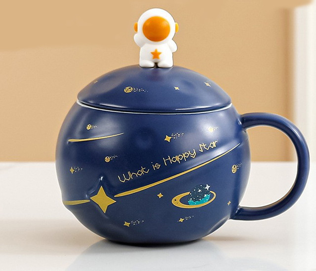 Подарункова чашка з ложкою Космос в авторському пакуванні