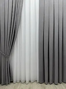 Однотонна штора мікровелюр Колір: сірий