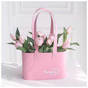 Корзинка овальна 23*10,5*15 см рожева