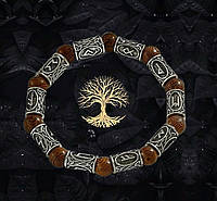 Браслет на руку з рунами Brown III в скандинавському стилі плюс сильний захист