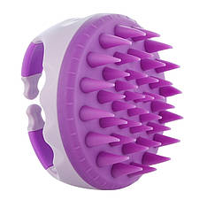 Щітка-масажер для миття шкіри голови полімерна із силіконовими зубцями Hots Professional Beauty Pink&Violet