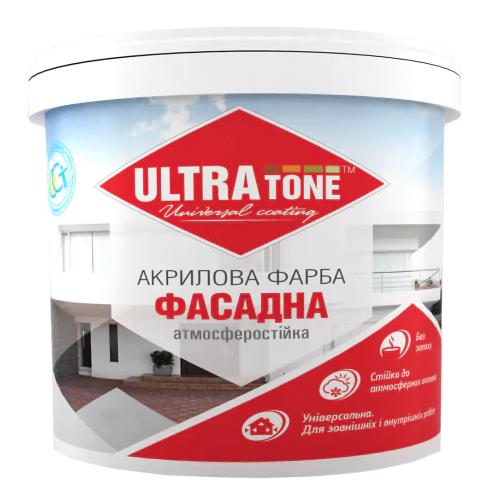 Акрилова фарба фасадна "Ultratone" атмосферостійка, фото 1