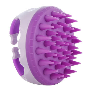 Щітка-масажер для миття шкіри голови полімерна із силіконовими зубцями Hots Professional Beauty Pink&Violet
