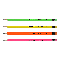 Олівець графітовий NEON, НВ, з гумкою, асорті, BM.8520