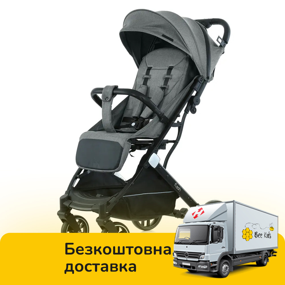 Коляска прогулянкова дитяча Bambi FLASH M 5727-1 Stone Gray Темно-сірий, фото 1