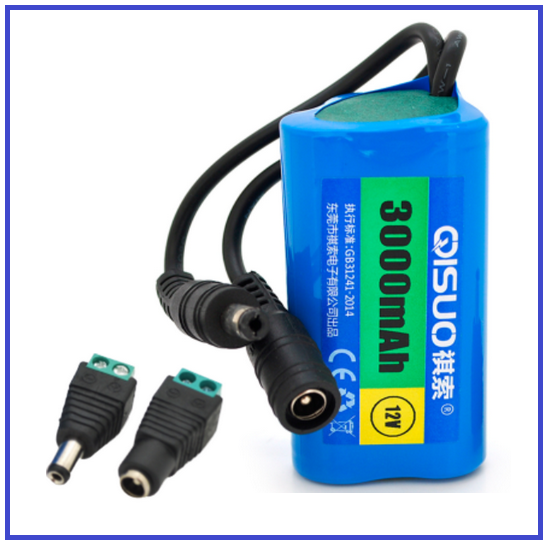 Акумуляторна батарея літієва QiSuo 12V 3Ah з елементами Li-ion 18650 (37x37x67), фото 1