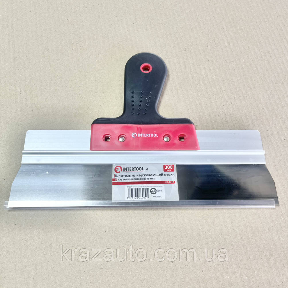 Шпатель із нержавіючої сталі 300 мм Проф INTERTOOL KT-2690, фото 1
