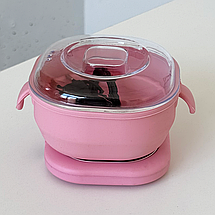 Воскоплав банковий для депіляції WAX WARMER мл на 100 Вт на підставці, рожевий силіконовий, фото 3