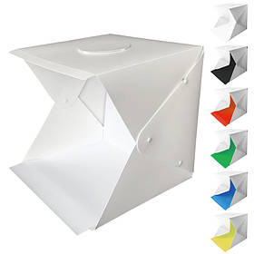 Фотобокс лайтбокс 40x40x40 см із LED підсвічуванням для предметної макрозйомки з 6 фонами