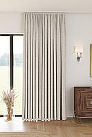 Однотонна лляна структурна штора "Safir", колір капучино