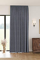 Однотонна лляна структурна штора "Safir", колір темно-сірий