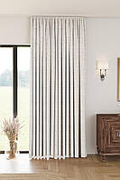 Однотонна лляна структурна штора "Safir", колір молочний