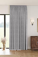Однотонна лляна структурна штора "Safir", колір сірий