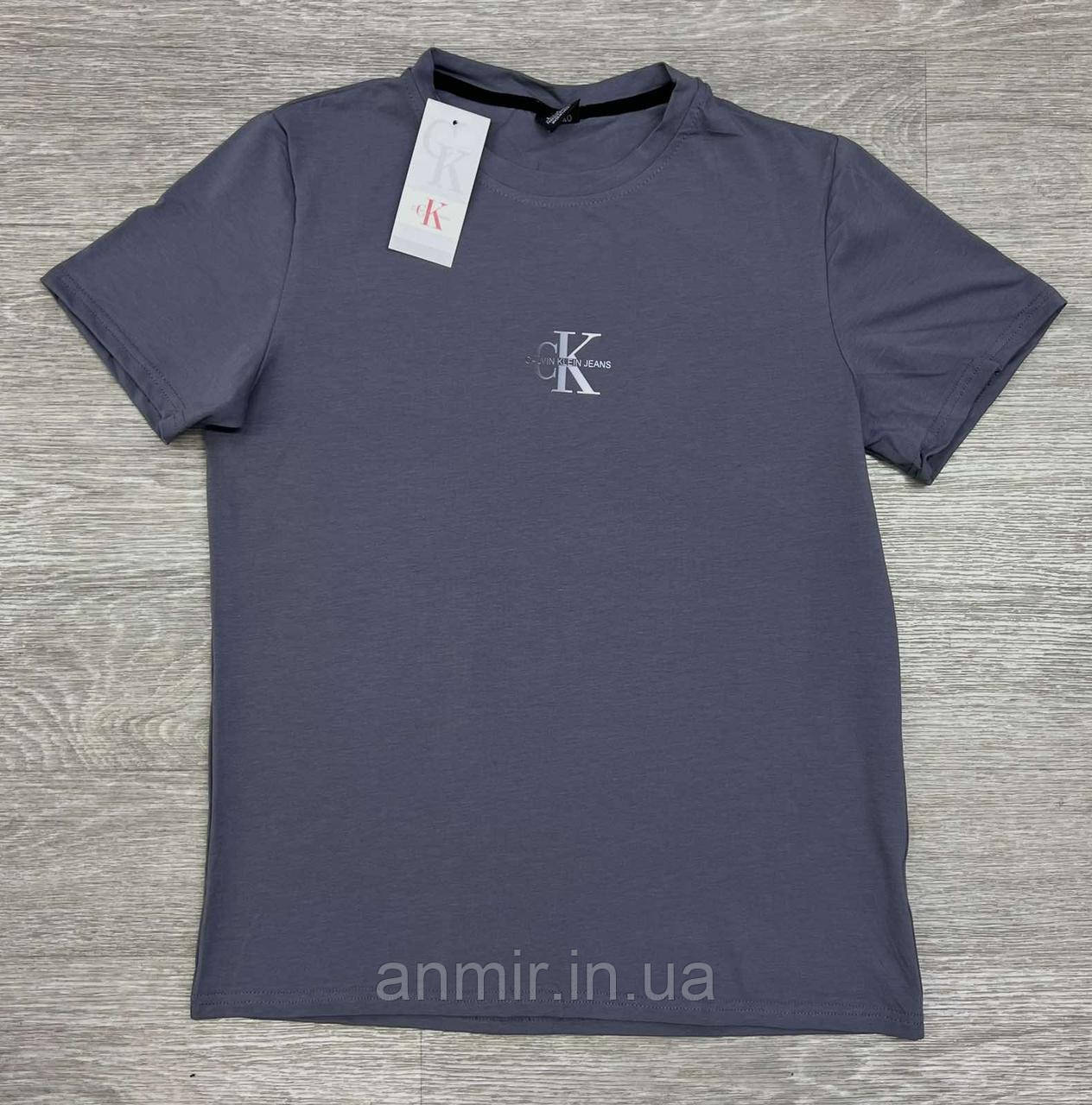 Футболка чоловіча Calvin Klein кулір пеньє норма 46-54, колір уточнюйте під час замовлення