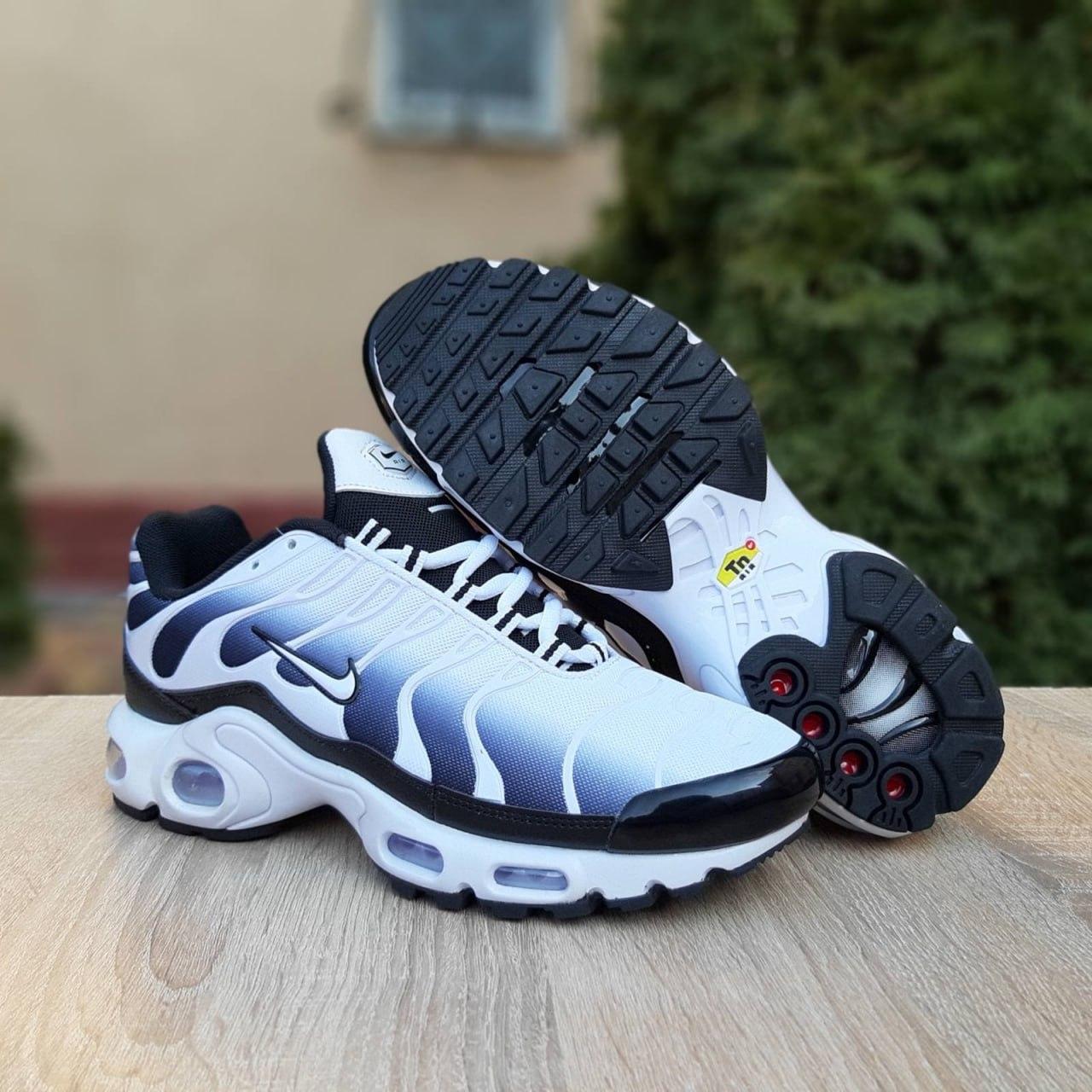 Чоловічі кросівки Nike Air Max Plus Tn White Black Mint Green Homme (Білі) Найк Аїр Макс текстиль демісезон