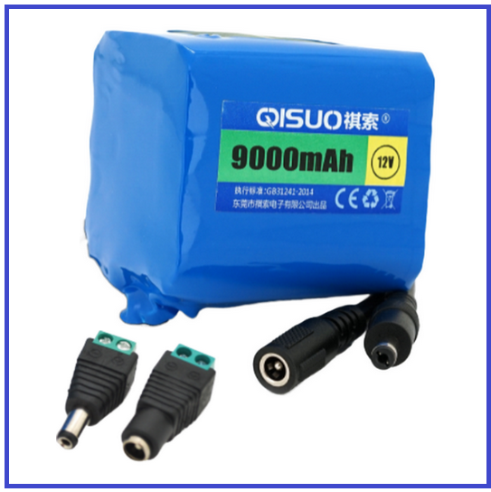 Акумуляторна батарея літієва QiSuo 12V 9Ah з елементами Li-ion 18650 (61x57x68)