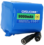 Акумуляторна батарея літієва QiSuo 12V 9Ah з елементами Li-ion 18650 (61x57x68), фото 3
