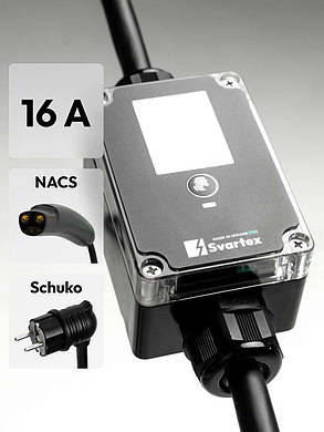 Мобільний зарядний пристрій Svartex 16A NACS 3.7 кВ WiFi, фото 1