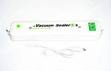 Вакууматор для продуктів, вакуумний пакувальник їжі Vacuum Sealer Білий, фото 4