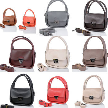 Сумочка жіноча 18*13 см з клапаном та ремінцем у різних кольорах Dpolo