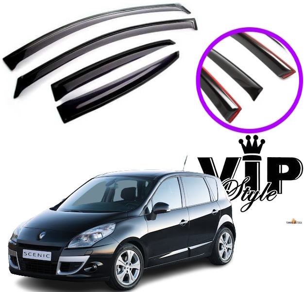 Дефлектори вікон Renault Scenic III 2009-2016 (скотч) VIP Tuning