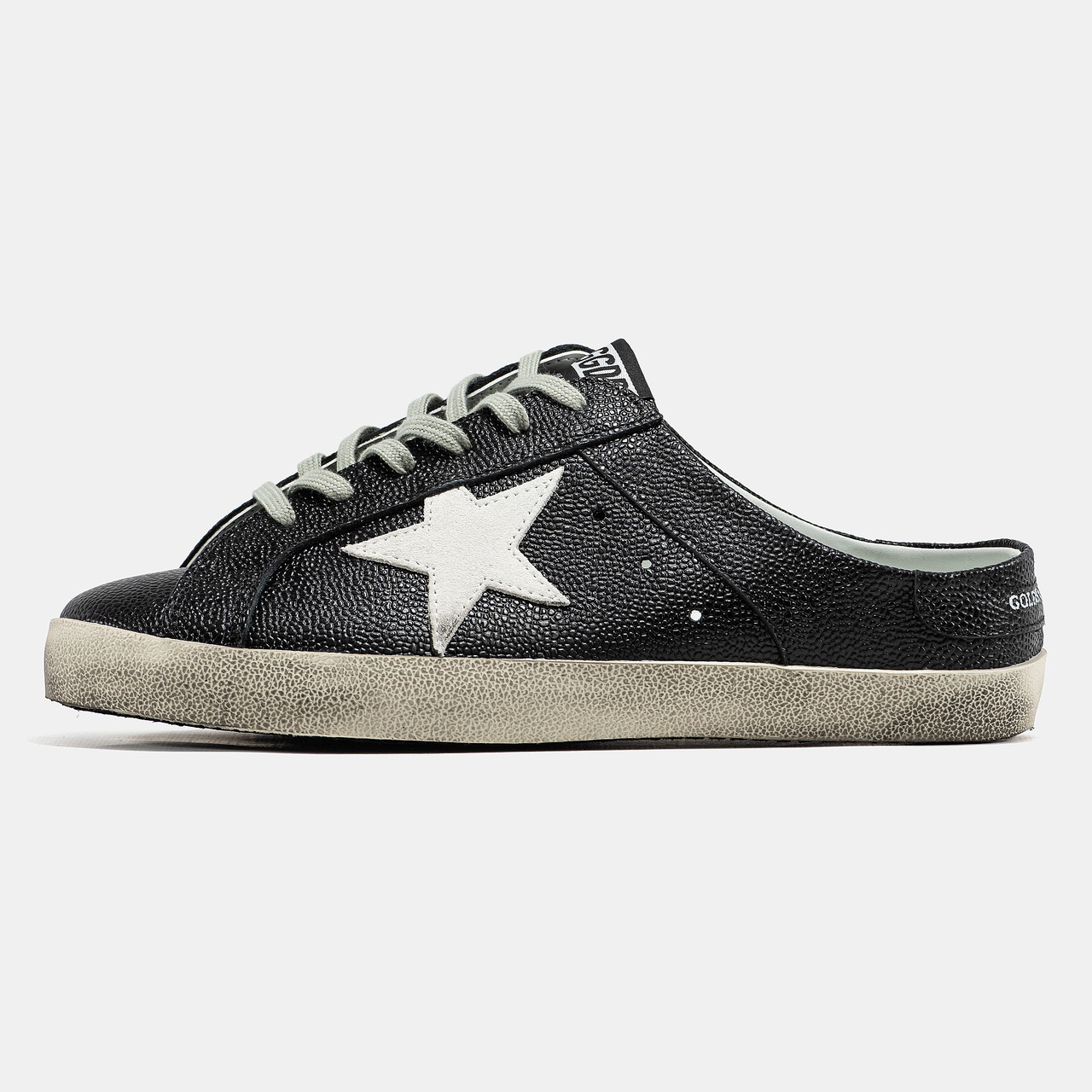 Кеди Golden Goose Super Star Sabot Black Grey / Голден Гус Супер Старий Сабот Чорні з Сірим